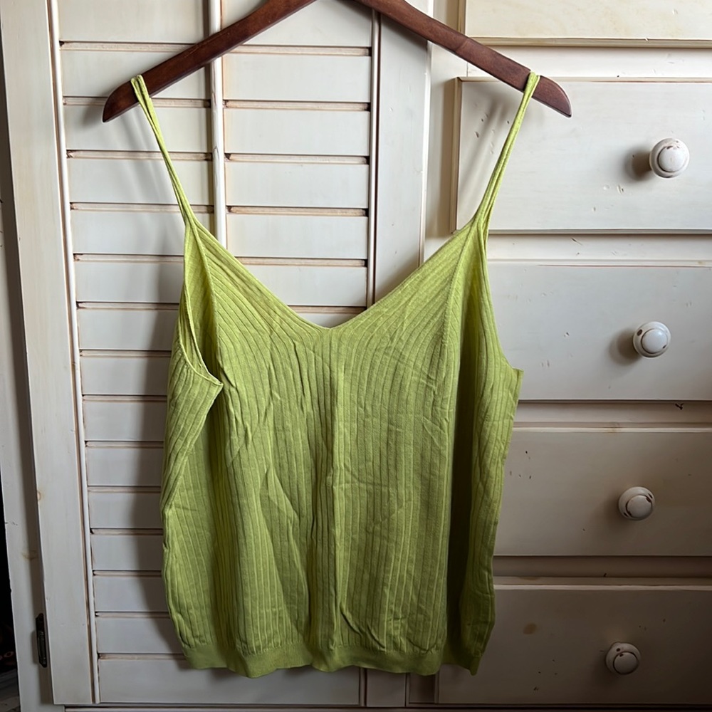 Anthropologie Chartreuse Knit Tank Top